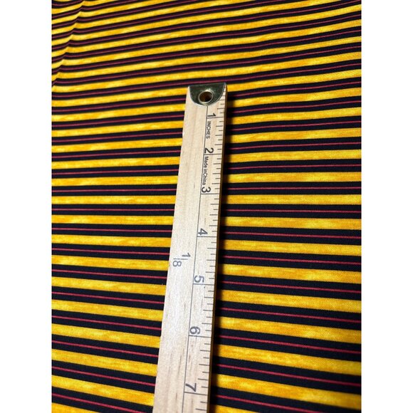 Debi Hubbs Timeless Treasures Striped Fabric 2007 19" x 44" Yellow & Navy Cotton - Picture 3 of 7